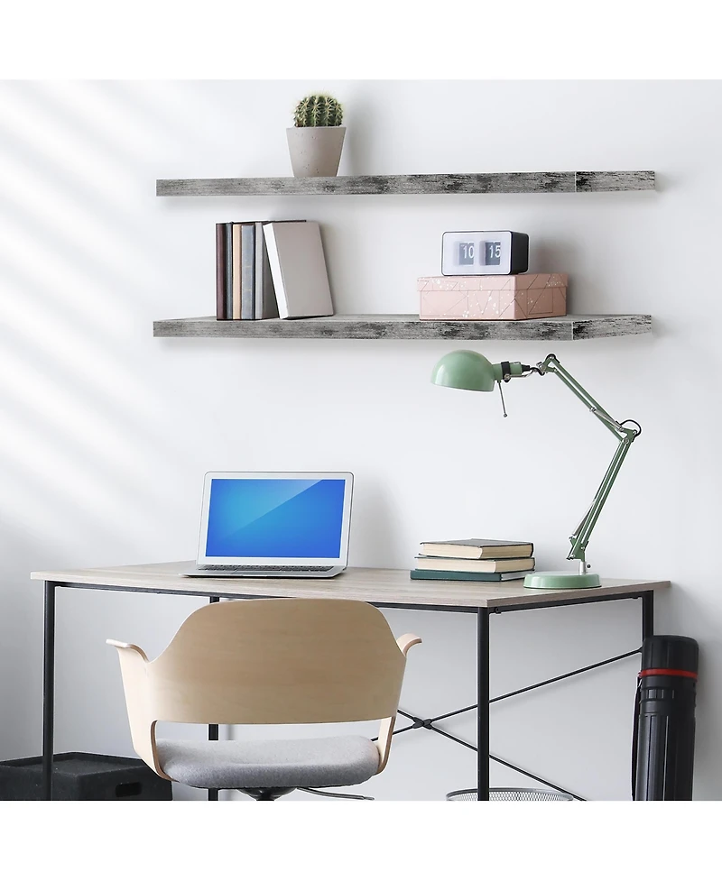 Sorbus 2 Pack 47 x 9.25 Inch Wall Mounted Floating Shelves - Stylish and Functional Storage