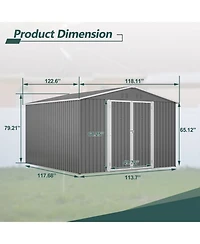 Streamdale 10x10 Metal Storage Shed with Enhanced Frame and Doors