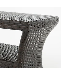 Streamdale All-in-One Outdoor Side Table Stylish Serving and Coffee Table with Umbrella Hole