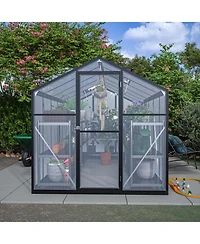 Streamdale Large Green House 6' x 12' Double Flush Door Polycarbonate Greenhouse