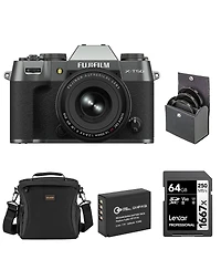 Fujifilm X-T50 Mirrorless Camera with Xf 16-50mm f/2.8-4.8 R Lm Wr Lens, Charcoal Silver, Bundle with Li-Ion Battery, 64GB Sdxc Memory Card and 58mm F