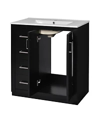 Streamdale 30" Freestanding Bathroom Vanity with Ceramic Sink and Storage Cabinet