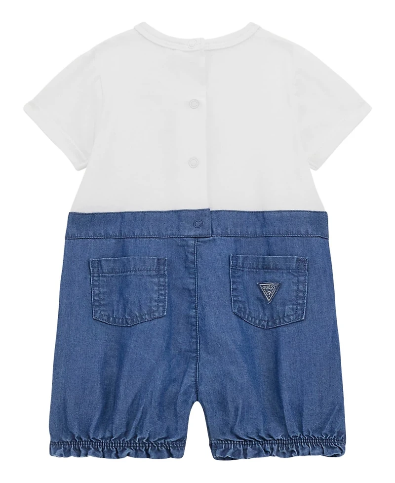 Guess Baby Boys Mixed Media Chambray Shortall