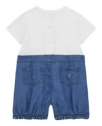 Guess Baby Boys Mixed Media Chambray Shortall