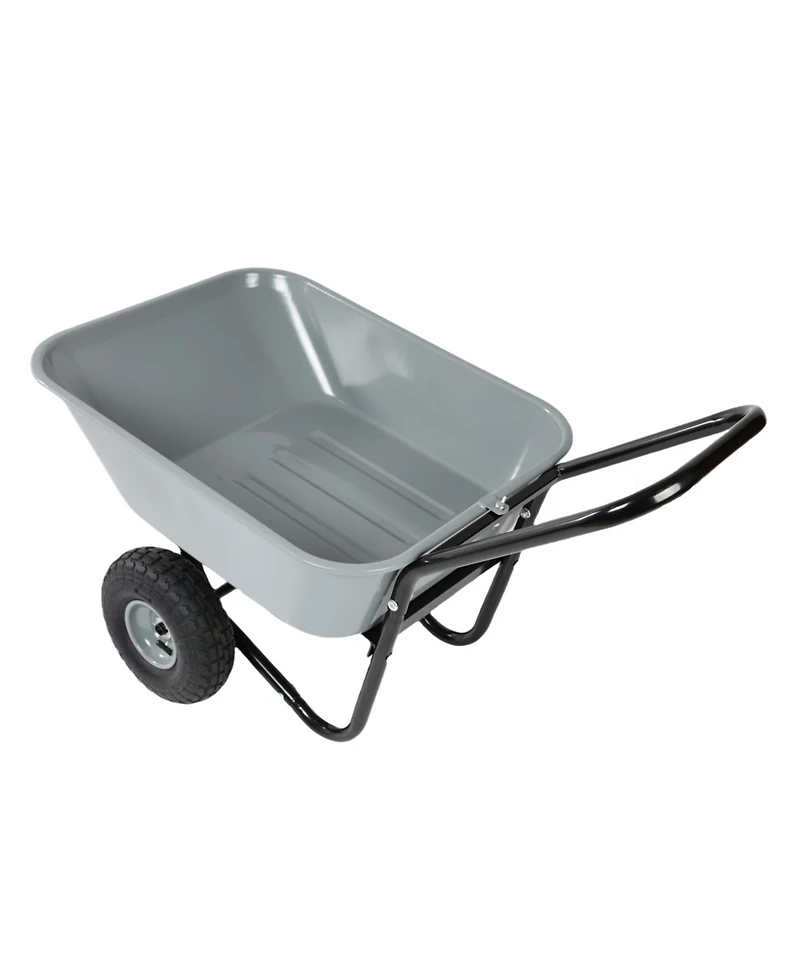 Streamdale Two-wheeled cart, garden cart, 10-inch pneumatic wheels(gray)