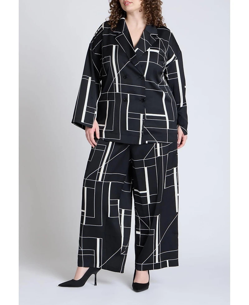 Eloquii Women's Double Breasted Oversized Shirt