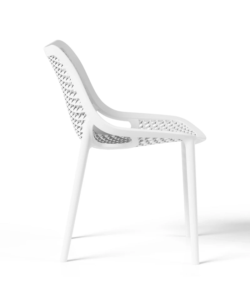 Outdoor Stackable Modern Plastic Dining Chairs (Set of 2)