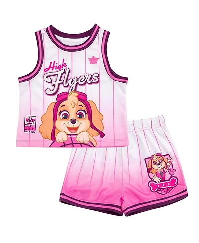 Paw Patrol Toddler Girls Mesh Jersey Tank Top and Basketball Shorts Athletic Outfit Set
