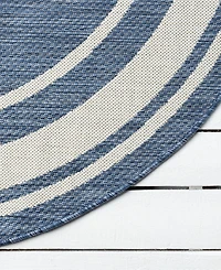 Lr Home Shoreline Srl-871 5'3''x5'3'' Round Outdoor Area Rug