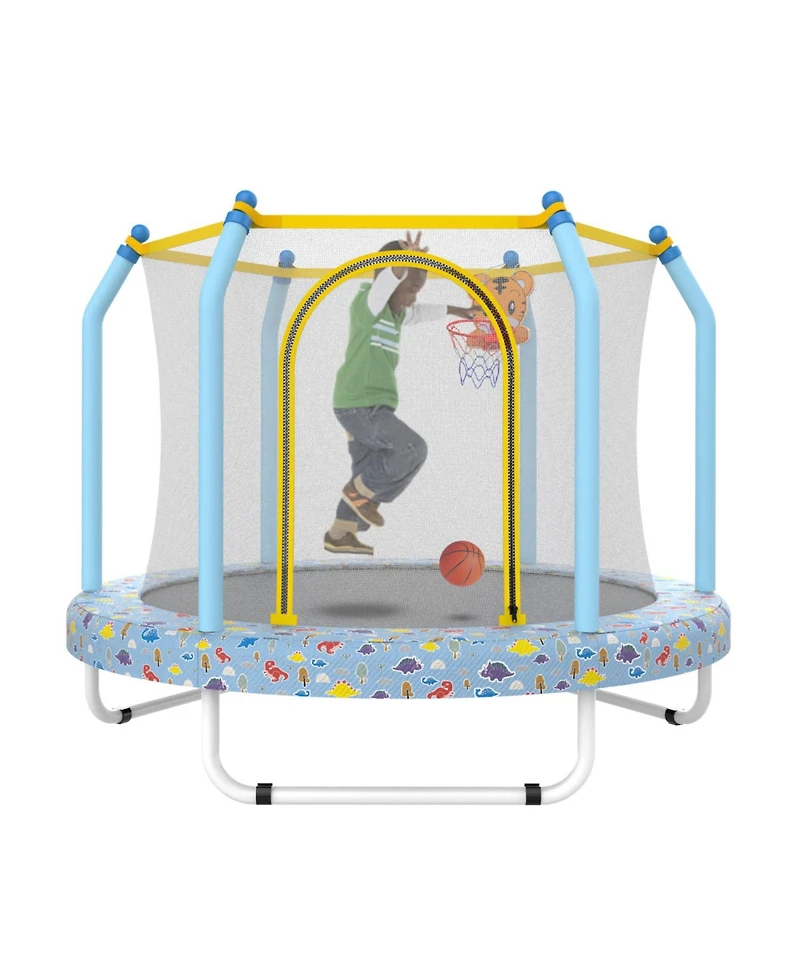 Streamdale 55-inch Trampoline for Kids Indoor & Outdoor Small Toddler Trampoline with Basketball Hoop