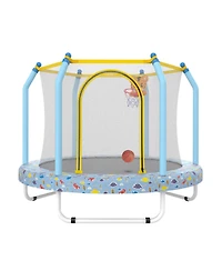 Streamdale 55-inch Trampoline for Kids Indoor & Outdoor Small Toddler Trampoline with Basketball Hoop