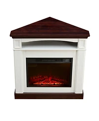 Streamdale Corner Electric Fireplace with Mantel, Realistic Effects, Remote and Timer