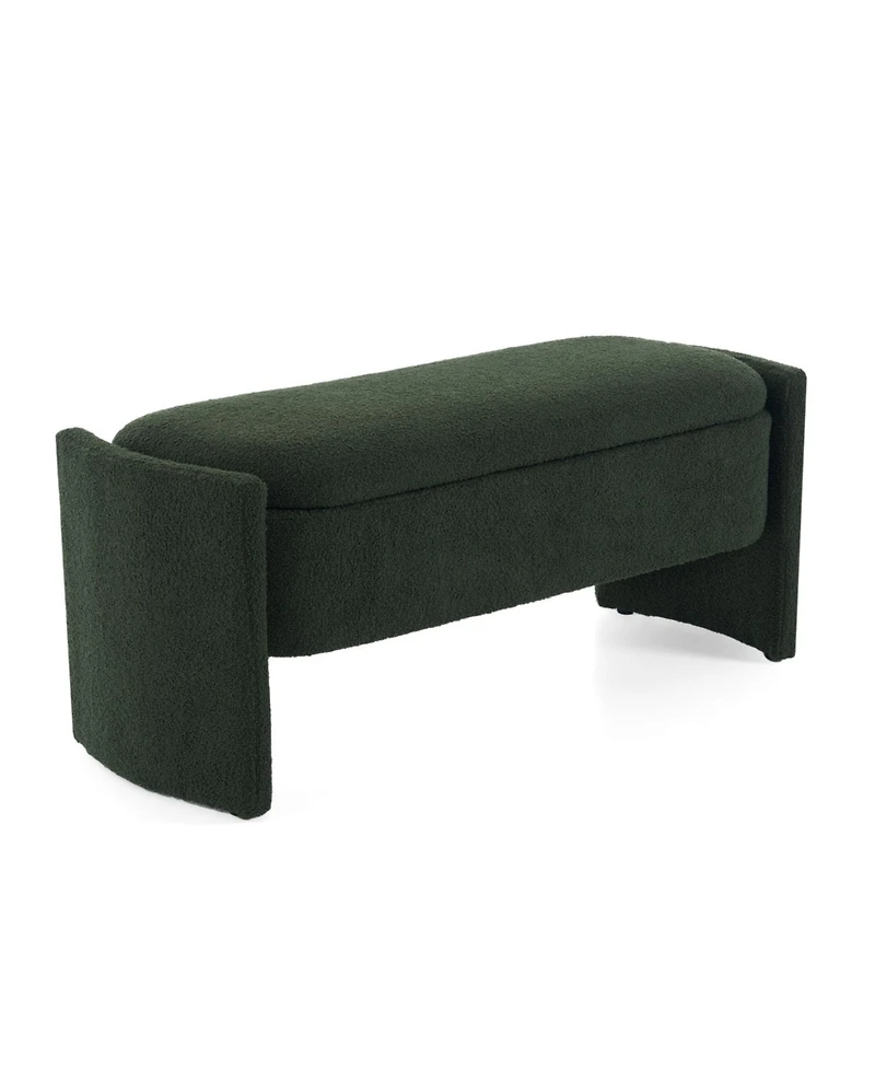 Streamdale Elegant Long - shaped Storage Ottoman Bench of boucle material with Simple and Grand Design