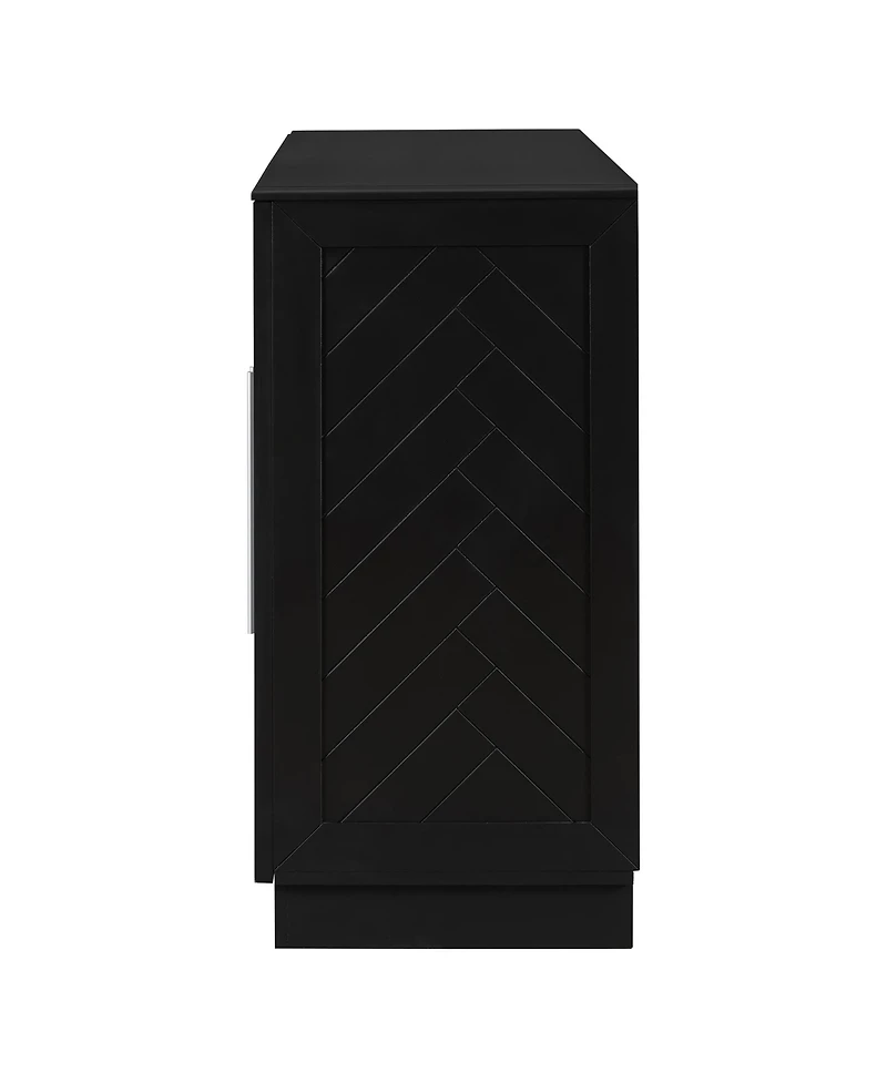 Streamdale Black 4-Door Sideboard with Adjustable Shelves