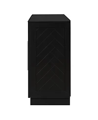 Streamdale Black 4-Door Sideboard with Adjustable Shelves
