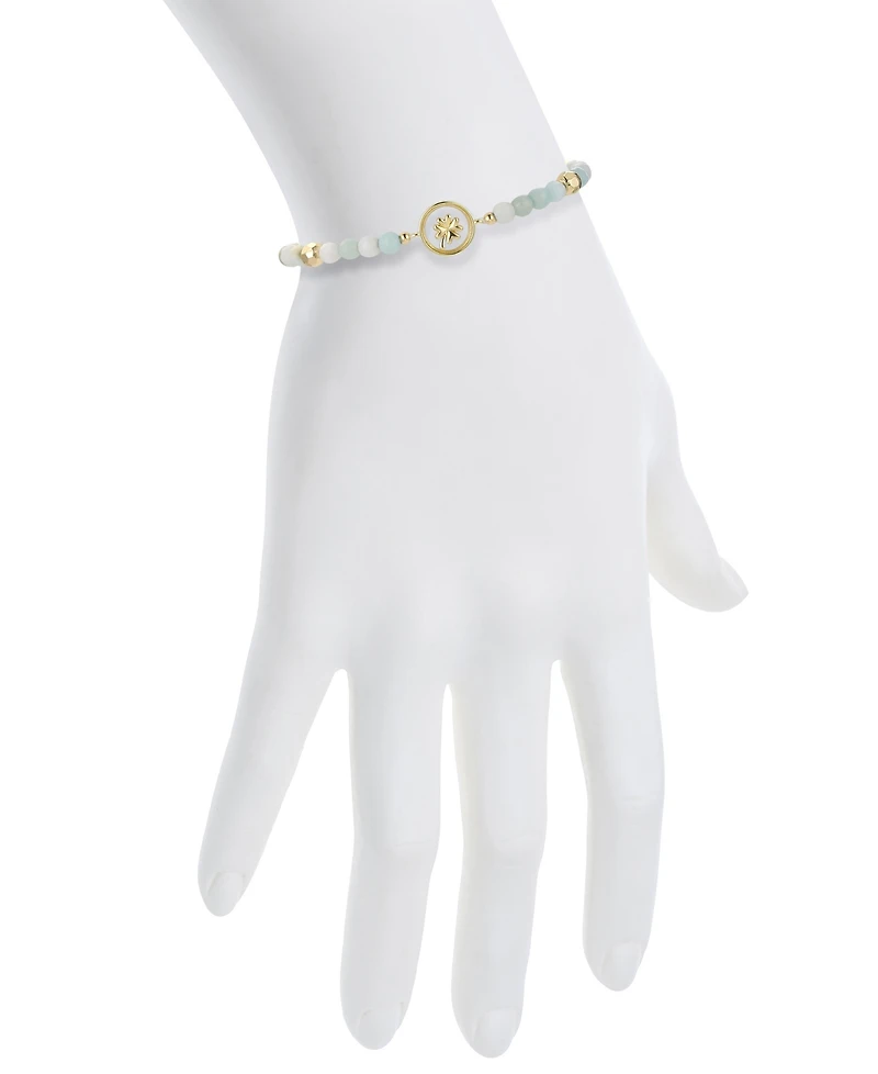 Unwritten Amazonite Stone Clover Bolo Bracelet