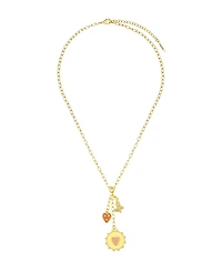 Unwritten Cubic Zirconia Rose Quartz Stone Heart Charm Y-Necklace