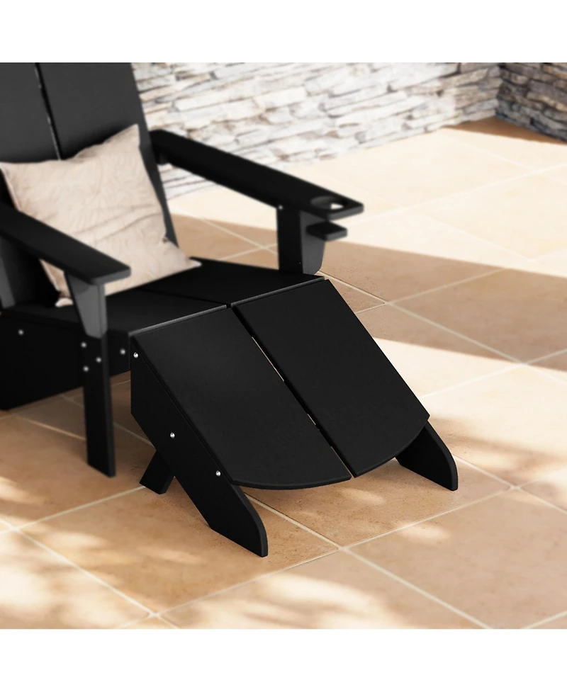 Modern Hdpe Plastic Folding Patio Adirondack Ottoman