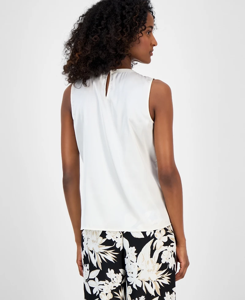 Anne Klein Women's Pleated Sleeveless Blouse