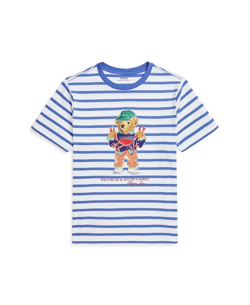 Polo Ralph Lauren Big Boys Polo Bear Striped Jersey T-Shirt