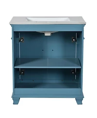 Streamdale 30" Ceramic Sink Vanity Set with Storage Shelf and Cabinet