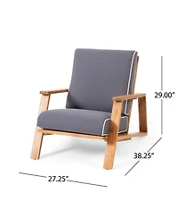 Streamdale Contemporary Acacia Wood Adirondack Club Chairs with Water-Resistant Cushions