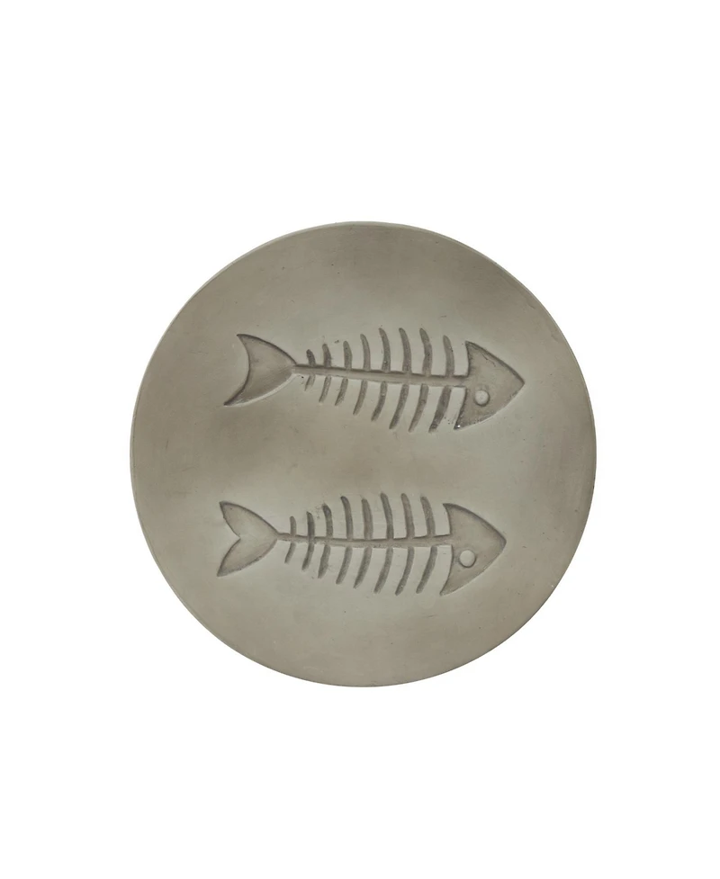 Streamdale Unique Sea Life Style Round Side Table - Fish Design Magnesium Oxide, 16" x 18