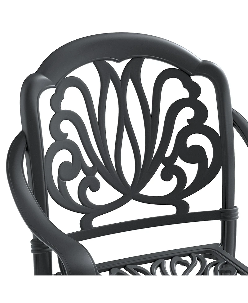 Streamdale 5-Piece Set Of Cast Aluminum Patio Furniture With Black Frame and Seat Cushions In Random Colors