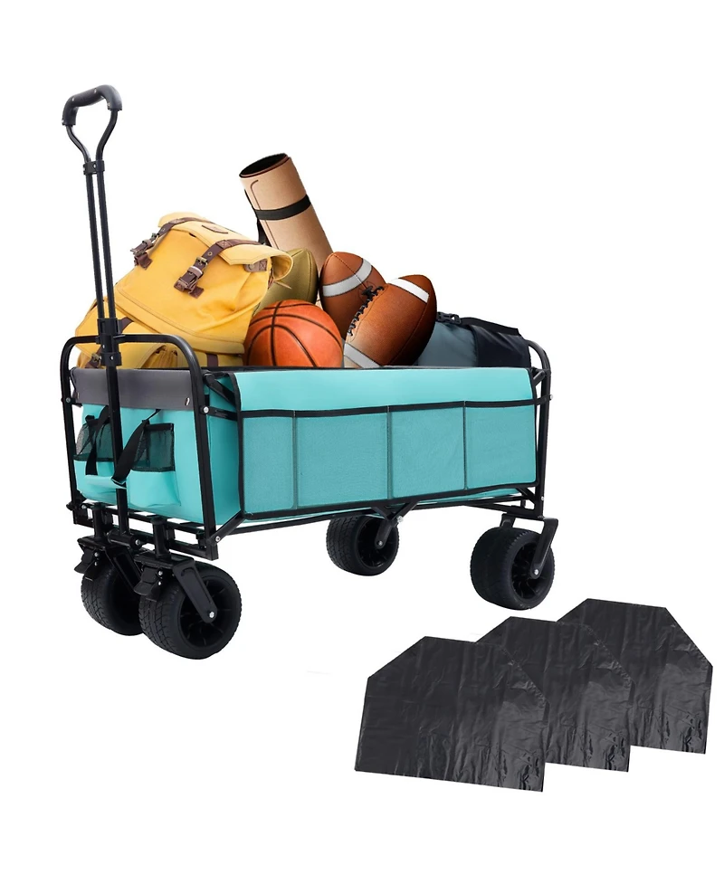 Streamdale 440lbs Collapsible Wagon with Strapping, Beach, Utility, Grocery, Camping, Gardening, Fishing