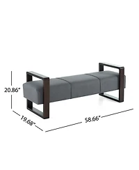 Streamdale Sleek and Stylish Long - shaped Ottoman, Gray