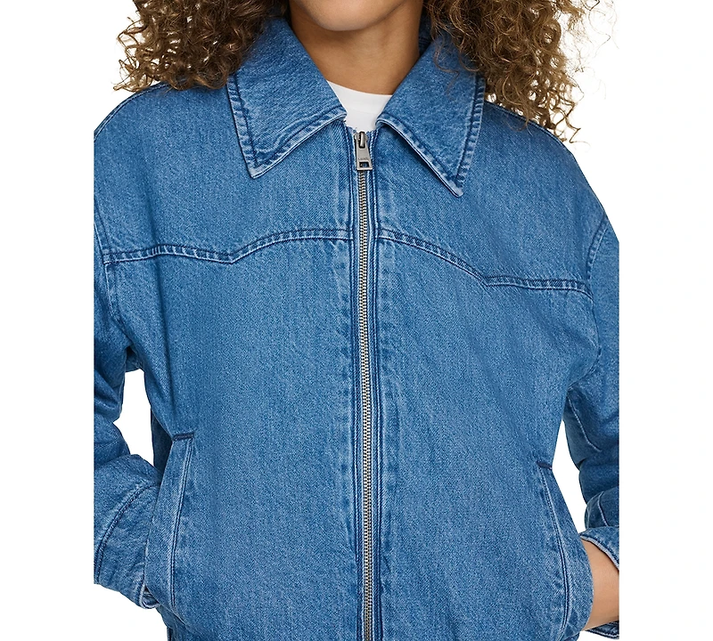 Levi's Women's Western Zip-Front Denim Bomber Jacket