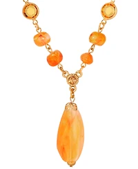 2028 Topaz Acrylic Crystal Accent Y Necklace