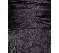 Blondie Nites Juniors' Jacquard Strapless Sweetheart Gown
