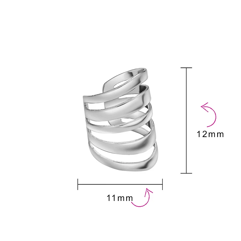 Bling Jewelry Minimalist Geometric Ear Cuff Cartilage Clip Wrap Helix Earrings Rose Gold Silver