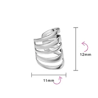 Bling Jewelry Minimalist Geometric Ear Cuff Cartilage Clip Wrap Helix Earrings Rose Gold Silver