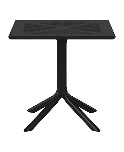 31.5" Square Plastic Outdoor Patio Dining Table for 4