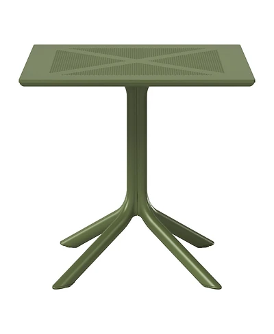 31.5" Square Plastic Outdoor Patio Dining Table for 4