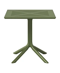 31.5" Square Plastic Outdoor Patio Dining Table for 4