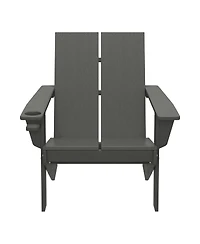 Outdoor Hdpe Modern Adirondack Chair with Cup Holder