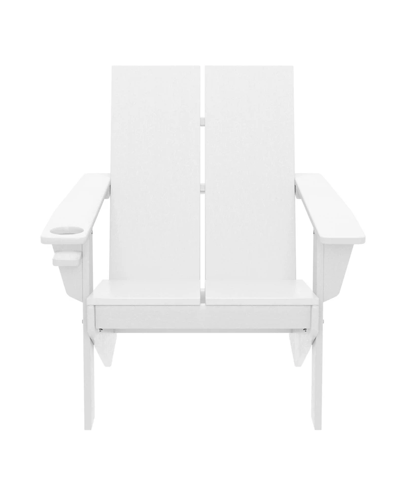 Outdoor Hdpe Modern Adirondack Chair with Cup Holder