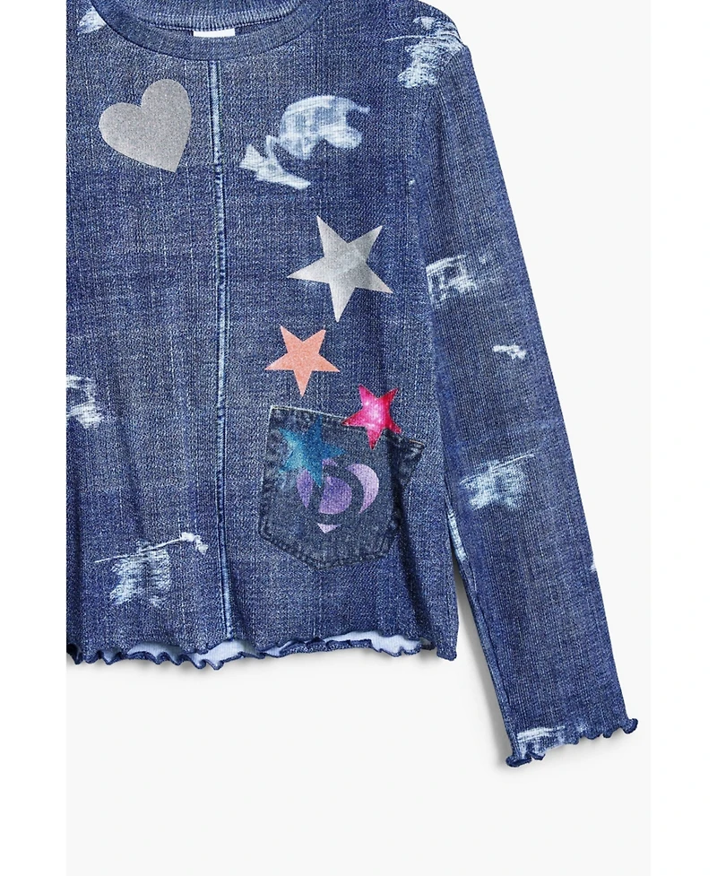 Desigual Girls Girls's Denim T-shirt with stars
