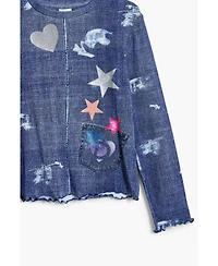 Desigual Girls Girls's Denim T-shirt with stars