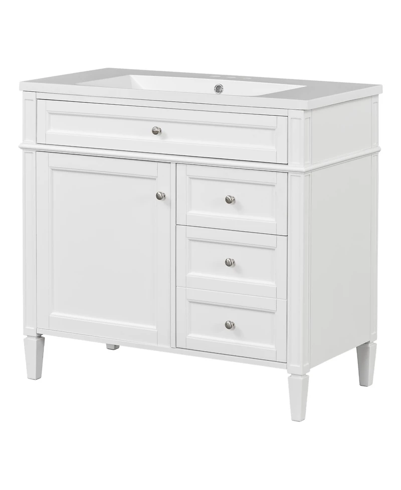 Streamdale Modern Bathroom Vanity with Top Sink and Storage