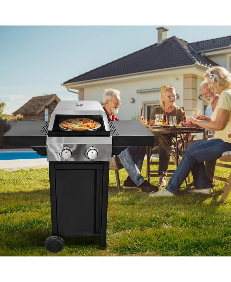 Streamdale 2 Burner Gas Grill and Pizza Oven for Outdoor Cooking While Camping or Tailgating