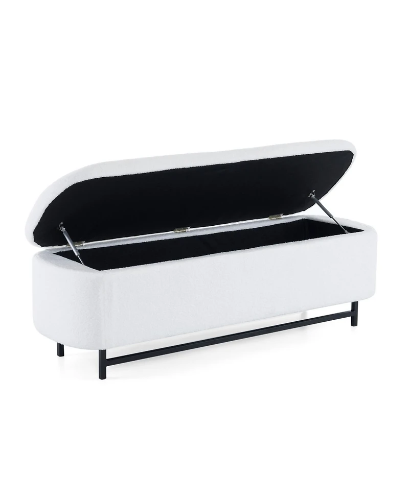 Streamdale Elegant Ottoman with Spacious Storage Function, White