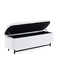 Streamdale Elegant Ottoman with Spacious Storage Function, White