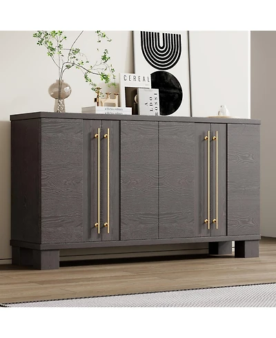 Streamdale Wood Traditional Sideboard with Adjustable Shelves for Kitchen, Dining and Living (Taupe)