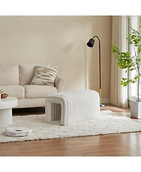 Streamdale Ottoman Storage Bench Pet Supplies Corduroy Bench Cat's nest to hide For the Living Room, Entryway and Bedroom