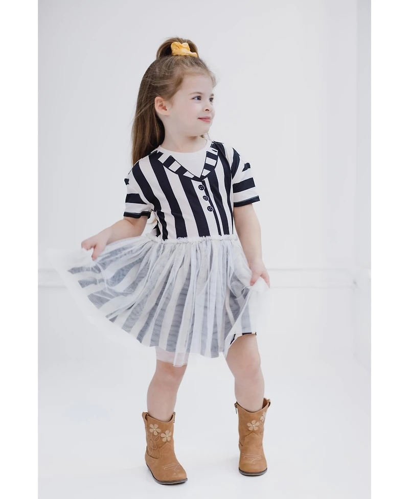 Beetlejuice Little Girls Drop Shoulder Cosplay Tulle Dress to