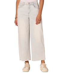 Democracy Women's "Ab" Solution Skyrise Frayed-Hem Wide-Leg Boyfriend Jeans
